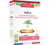Cheveux, ongles, beauté de la peau - Prêle bio - Ampoules | Cure 20 ampoules de 10ml - Cheveux cassants, ongles fragiles, éclat de la peau- Fabrication française - Vegan - Superdiet