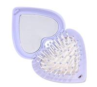 Cheveux pliables - Voyage en forme de cœur avec miroir - Cheveux de voyage - Brosse pliable pour porte-monnaie, cheveux portables pour filles et femmes en voyage