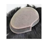 Cheveux Postiche en dentelle frontale for homme, postiche en cheveux humains à base de soie, dentelle diamant avec fine peau en PU autour du système capillaire Perruques quotidiennes(8x10)