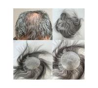 Cheveux Postiche for homme en PU à peau fine et chauve, postiche en cheveux humains européens, postiche for homme, 8 × 8 cm, système de remplacement de base entièrement en PU Perruques quotidiennes