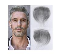 Cheveux Postiche for homme, prothèse capillaire en cheveux humains lisses avec boucle en V, peau PU ultra fine Perruques quotidiennes(16x2.5cm)