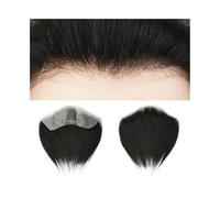 Cheveux Postiche frontal for homme, postiche en cheveux humains, ligne de cheveux naturelle, peau PU Perruques quotidiennes(#1B,2x6 inches)