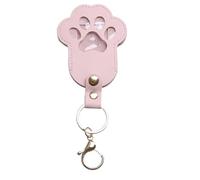 Cheveux ramassant le porte-clés - Organisateur de pattes de chat, bande-annonce commémorative | Lampe de poche de mémoire pour animaux de compagnie en cuir pour adolescent école de voyage