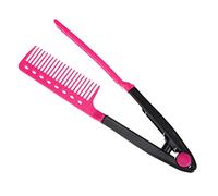 Cheveux Redressant Peigne Coupe de Cheveux Anti-Statique V Forme Peigne Clip Pince Coiffure Styling Outils(rouge)