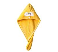 Cheveux Serviette en Microfibre Enfants Femmes Chapeau Cheveux Séchage Rapide Cheveux Turban avec Bouton Super Absorbantes Cheveux Secs Serviettes de Bain Serviettes à Cheveux Jaune, Taille Enfant