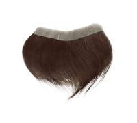 Cheveux Toupet de cheveux humains, peau fine, Base en PU, postiche frontal, Patch, prothèse capillaire for hommes Perruques quotidiennes(Medium Brown#4)