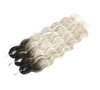 Cheveux tressés bouclés de 24 pouces, 3 pièces de cheveux longs synthétiques au Crochet ondulés et amples for tresses Boho(Blonde balayage)
