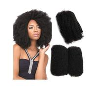 Cheveux Tressés Cheveux humains crépus afro en vrac, 50 g/paquet, cheveux péruviens bouclés for locks, mini-torsades, tresses et réparations Braids Meches(10inches)