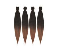 Cheveux tressés pré-étirés, extensions de tresses synthétiques à texture Yaki, 4 paquets de perruque tressée de beauté(T1B/30,16 inch)