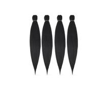 Cheveux tressés pré-étirés, extensions de tresses synthétiques à texture Yaki, 4 paquets de perruque tressée de beauté(#1B,22 inch)