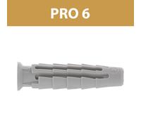 Chevilles polyamide avec collerette - 6x30 mm - 100 pièces - PRO 6 SPIT