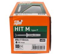 Cheville à frapper HIT M 8 x 110 / 80P boîte de 50 SPIT 060093