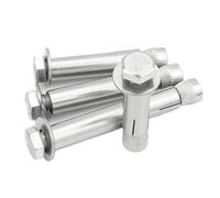 Cheville Beton Boulons d'expansion en acier inoxydable M6 M8 M10 M12, écrou hexagonal externe, fixations d'ancrage, boulon métallique for béton(M6x50,10PCS)