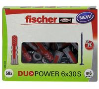 Cheville bi-matière Duopower avec vis Fischer - Diamètre 6 mm - Vendu par 50