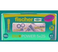Cheville bi-matière Duopower Fischer - Diamètre 5 mm - Vendu par 100