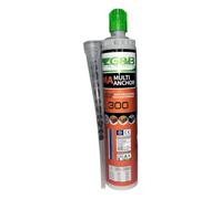 Cheville chimique en résine polyester 300 ml - Ancrage chimique haute résistance - Durcissement rapide - Sans expansion - Pour fixation d'auvents, antennes, escaliers en béton, brique et pierre