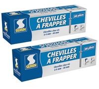 Cheville Clous Vis à Frapper Semin, 6 x 40 mm, Boite de 200 (lot de 2)