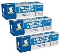 Cheville Clous Vis à Frapper Semin, 6 x 40 mm, Boite de 200 (lot de 3)