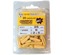 Cheville Crampon® - Dimensions 2 à 5 mm - Vendu par 20 - Beige