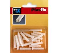 Cheville de fixation pour gouttières de couleur blanche, idéale pour sécuriser les installations électriques et de câblage sur les murs.