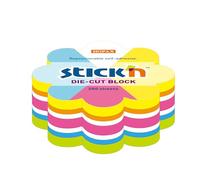 Cheville de notes adhésives en forme de fleur | 250 feuilles - Fabriqué en papier - Assortiment de couleurs fluo - Dimensions 6,7 x 6,7 cm - Mimbek