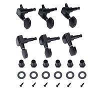 Cheville de réglage de guitare, têtes de machine en alliage de zinc fermées noires, accordeur de cordes pour folk/électrique (3L + 3R)