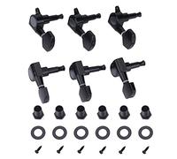 Cheville de réglage de guitare, têtes de machine en alliage de zinc fermées noires, accordeur de cordes pour folk/électrique (3L + 3R)