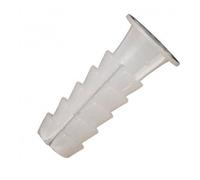 Lot de 25 chevilles en plastique blanc 6 mm