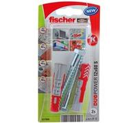 Fischer Cheville DuoPower 537665 12 x 60 mm – tous matériaux – Blister de 2 avec vis