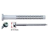 Cheville longue nylon universelle GX-L G&B 10x120 mm + Vis zing tête hexa T40 col. clef 13 mm - boite de 25 - 97032