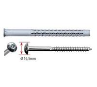 Cheville longue nylon universelle GX-L G&B 10x80 mm + Vis zing anti intrusion tête ronde T40 - boite de 50 - 97089 G