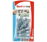Cheville métallique "HM"-S avec vis Fischer - 10 chevilles + 10 vis - Vis longueur 37 - 45 mm - Diamètre 5 mm