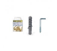 Cheville nº 4 et gond à visser Brico-self 17x40 mm.