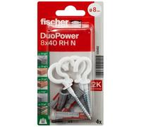 Cheville Nylon Fischer DuoPower 8x40 Avec Crochet Rond RH N K 4pcs.
