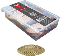 TOX Assortiment de chevilles plates Biscuit Wood tailles P0, P10, P20 en bois de hêtre pour des fixations solides d'éléments de construction en bois, composé de 3 tailles, 094900200, Set