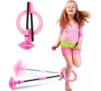 Cheville Skip Ball, Anneau de Saut de Cheville, Coloré Anneau de Saut Clignotant, Pliable Jouet d'Anneau de Saut de Cheville, Skip Ball pour Brûler Les Graisses Fitness, Dancing Ball Jouet (Rose)