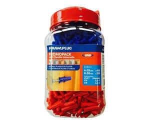 Cheville uno mix (400 Ø6x28 et 350 Ø8x32) bidon 750 - cheville (Ø x l) : 6x28-8x32 - RAWL