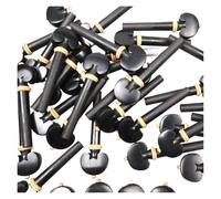 Cheville Violon Lot de 50 chevilles d'accordage for cordes violon 4/4, clés, enrouleur, incrustations en bois d'ébène, anneau buis, taille réelle
