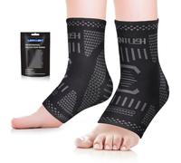 Chevillère de Maintien Sport, 1 Paire Chevillère Entorse, Attelle Cheville pour Tendinite Tendon Achille, Fasciite Plantaire, Ligamentaire, Cheville de Compression Homme et Femme, Noir Gris M