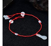 Chevillère Feng Shui - Bracelet de cheville en fil rouge - Bracelet de cheville en jade naturel pour femme - Bracelet de cheville chinois fait à la main - Bracelet de cheville porte-bonheur rouge