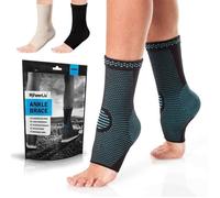 Chevillère Sport POWERLIX - Compression pour Cheville Entorse, Course, Récupération - Bleu, L XL