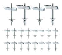 Chevilles à Bascule Poids Lourd Acier Galvanisé Carbone - 10 pcs M6x100mm et 10 pcs M8x100mm - Fixation Lourde pour Plafond ou Mur
