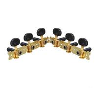 Chevilles d'accordage de guitare 3L + 3R, chromées avec bagues pour guitare acoustique folk classique, doré, noir, blanc (style 4)