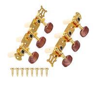 Chevilles d'accordage de guitare classique, ensemble d'accordeurs de têtes de machine 2 pièces, poignée en agate dorée avec plaque dorée en acier laqué, rapport de vitesse précis