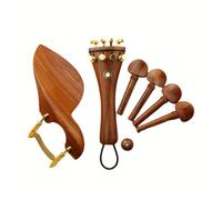 Chevilles D'Accordage De Violon Ensemble complet de pièces for violon, accessoires en ébène, taille 4/4, mentonnière, cordier, chevilles, piquet(Red sandalwood C)