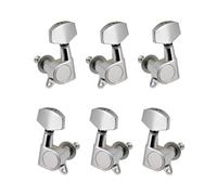 Chevilles d'accordage pour guitare Lot de 6 chevilles de guitare scellées et verrouillables 3L3R for guitare électrique et acoustique Pour accorder une guitare(Silver)