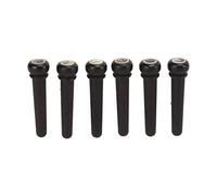 Chevilles de Pont Guitare Bois Noir, 6 Pièces, Accessoires de Remplacement, Durable et Esthétique - Amélioration du Son, Compatibles avec Guitares Acoustiques, Idéal pour Musicie