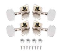 Chevilles de Réglage pour Ukulélé,Clés Têtes de Machine Argent pour Accordage Rapide et Précise,2 Chevilles avec Viroles et Vis Accessoires de Tête de Machine pour Ukulélé Électrique et Acoustique