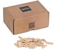 Chevilles en bois 10 mm x 40 mm - Environ 450 pièces chevilles cannelées en bois de hêtre | Paquet de 1 kg dans un carton | Chevilles en bois idéales pour guide de perçage et maître-cheville |