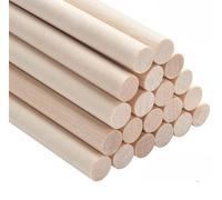 Chevilles en bois FACATH, 20 bâtons ronds en bois de 9,5 mm x 30 cm pour l'artisanat, chevilles pour macramé, bâtons en bois dur non finis pour les arts et le bricolage, création, support de gâteau à